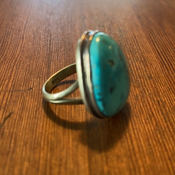 Vintage sterling silver and turquoise stone ring - Picture 4 of 11